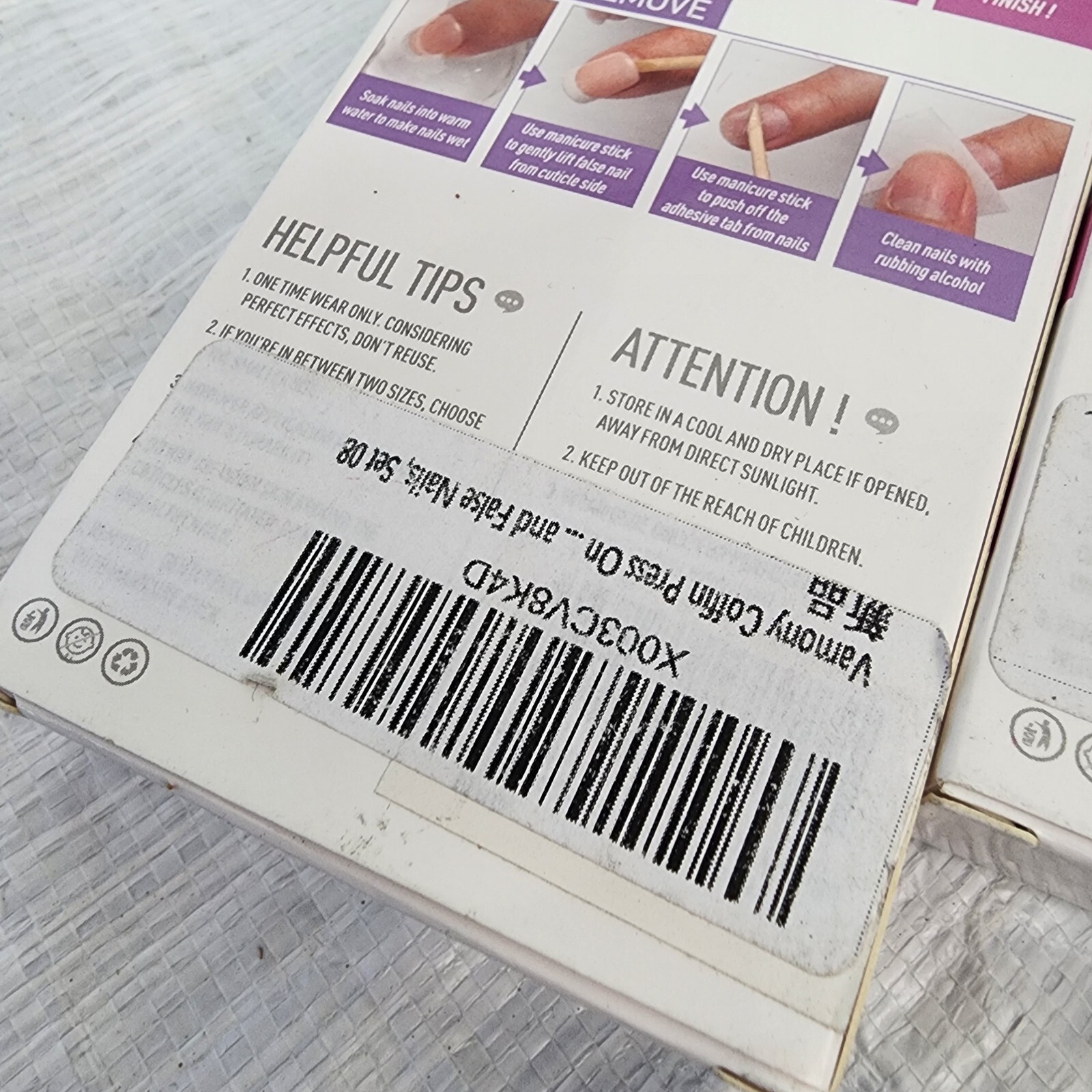 Vamony Press on Nails Salon Quality Fun Nail Art, No Glue Needed, Pack of 2