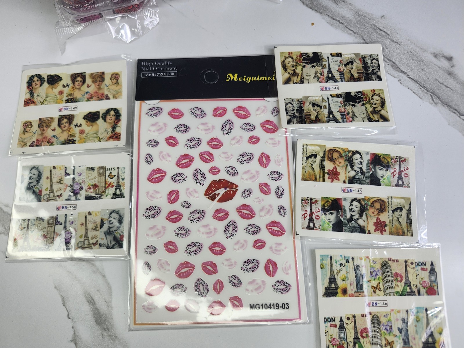 Nail Art Water Transfer Stickers Flower Butterfly Decals Tips Decoration 6pcs $8