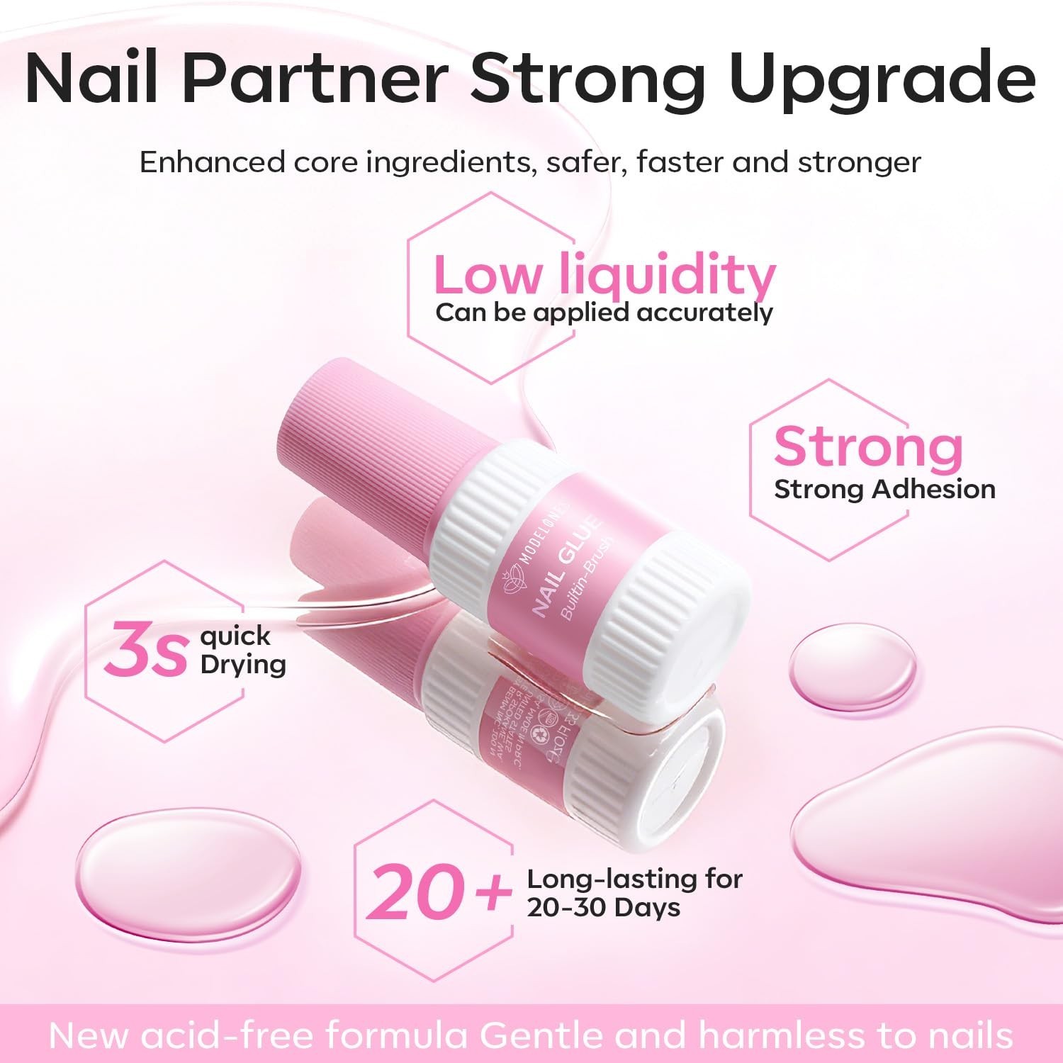 10ml Nail Glue for Press On Nails with 10ml Nail Glue Remover Kit for Nail Ti…