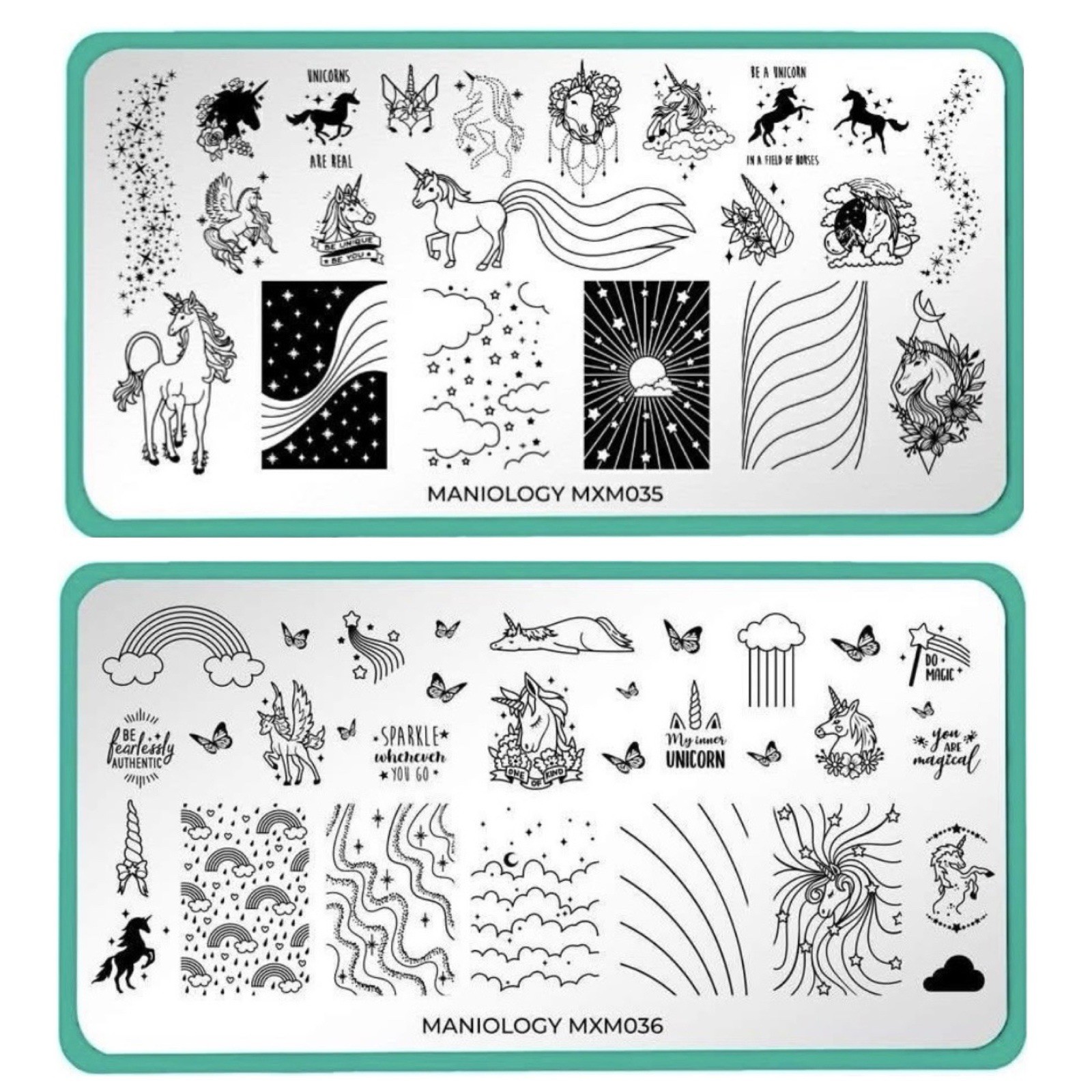 🦄 NEW🦄 HTF Maniology MXM July 2020 Nail Stamping Plates – MXM035 & MXM036