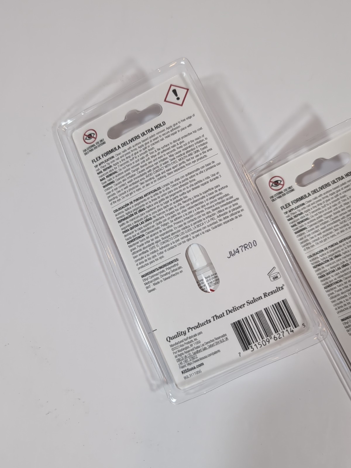 KISS POWERFLEX PRECISION NAIL GLUE #BGL311 ULTRA HOLD FALSE NAIL ADHESIVE 2 Pak