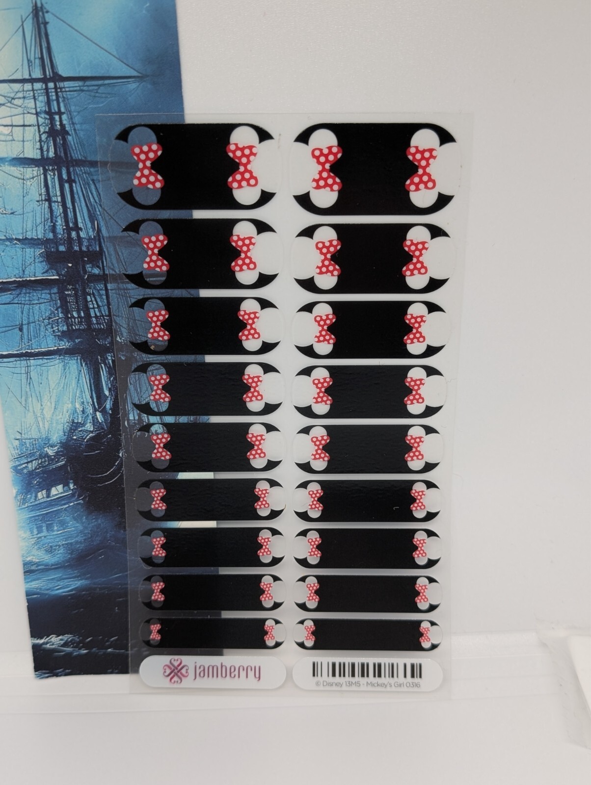 Jamberry Nail Wrap Disney Friends Minnie Mouse “Mickey’s Girl” Full Sheet