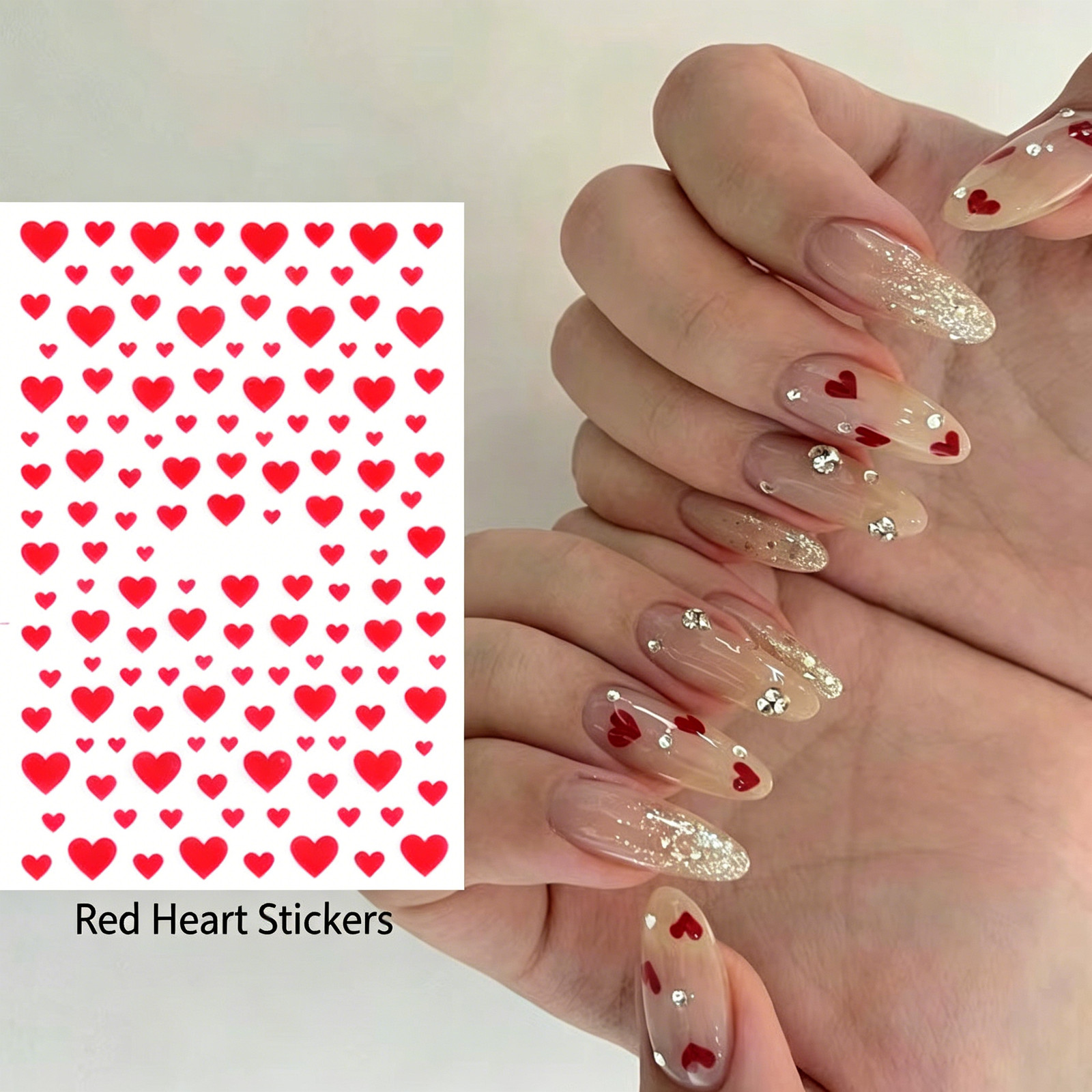 Ins European Atmosphere Nail Stickers, Blazing Red Lips Pattern, Black & White L