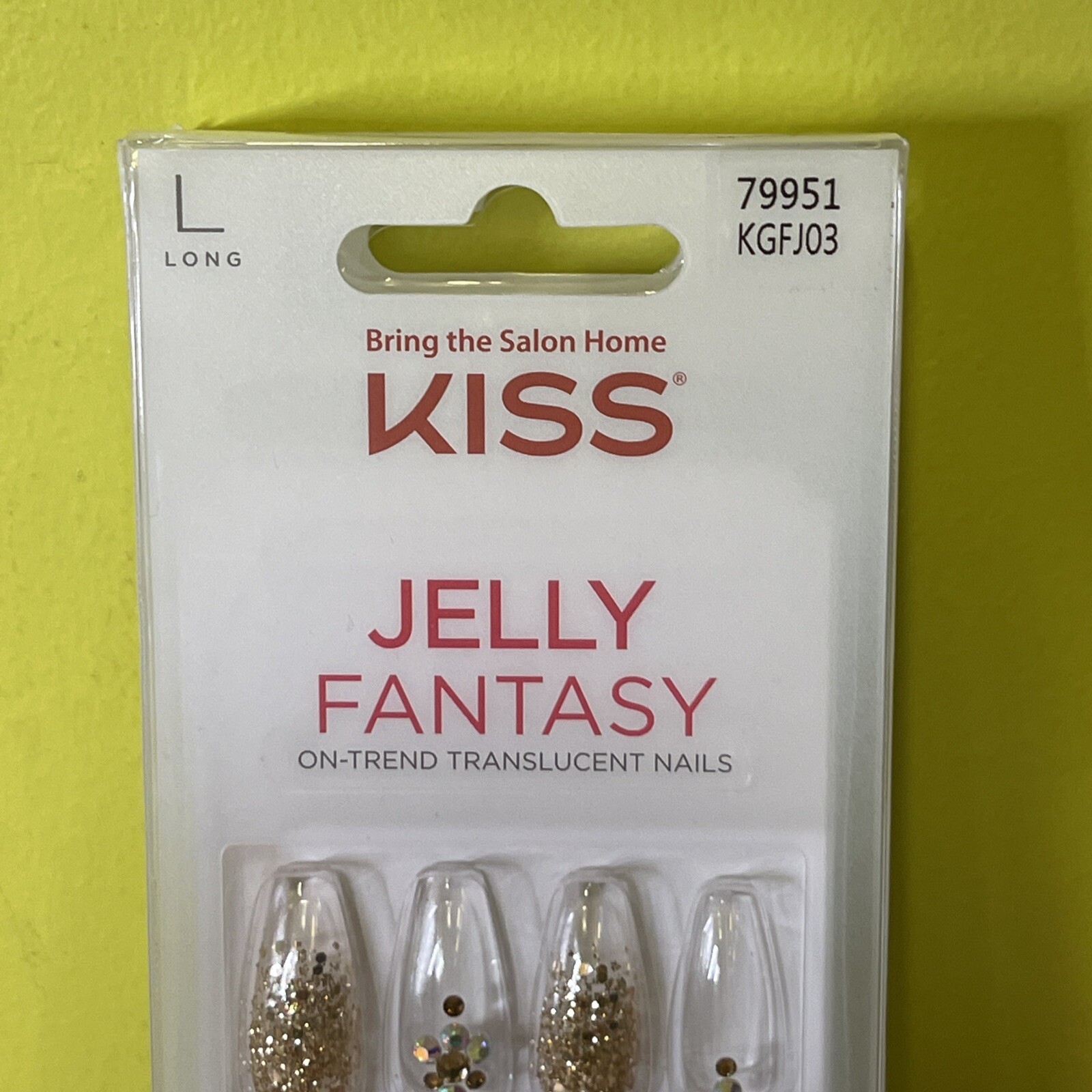 Kiss Jelly Fantasy Glue-on Manicure Nails. Long. 79951 KGFJ03
