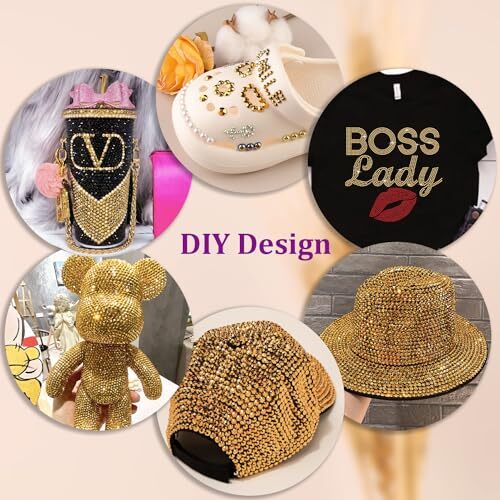 Resin Jelly Rhinestones for Crafting with B7000 2 Mini Pack with Glue Gold