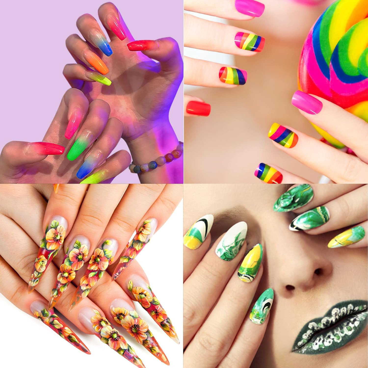 36 colores de pigmento para uñas en gel acrílico, pigmentos para arte colorido