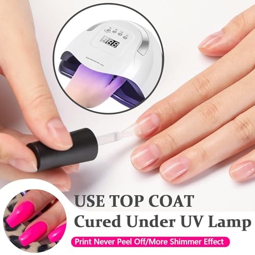 Hot Pink Press on Nails Medium Long,Thick Glue on Nails Medium glossy hot pink