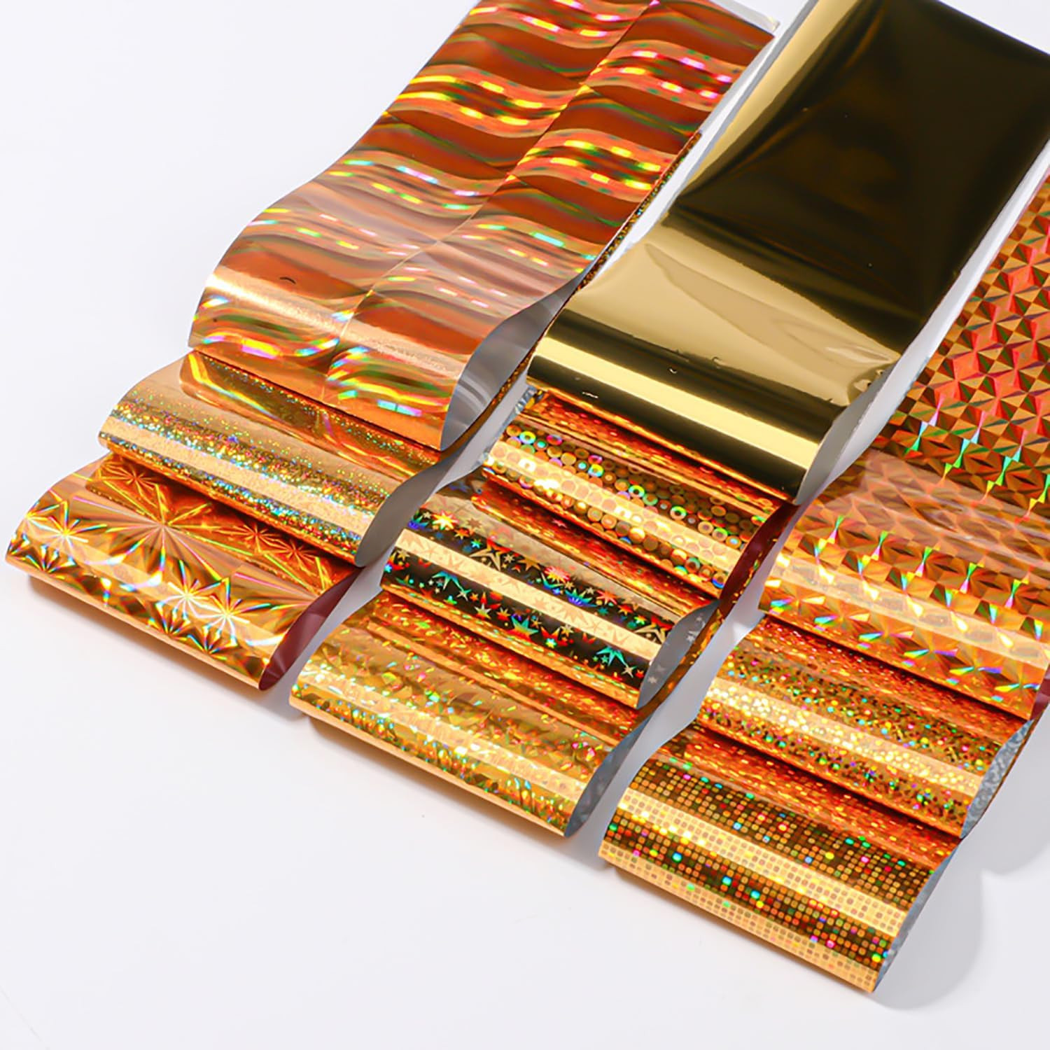 Holographic Nail Foil Laser Metallic Broken Glass Transfer Foil Nail Wraps Foils