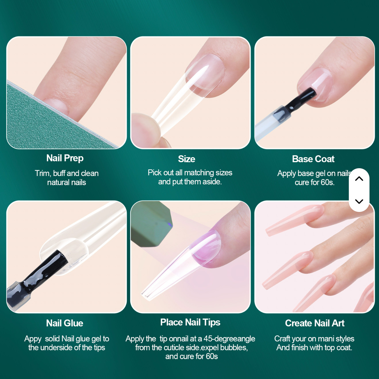 500 pcs Nail Tips GEL Extensions Full Cover ALMOND | COFFIN | ALMOND SOFT GEL