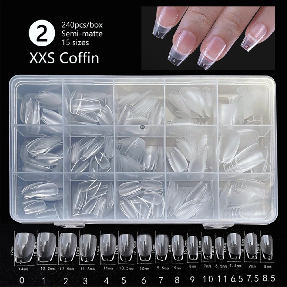 Fake Nails 240PCS For semi Matte For french Ballet Style ABS Nail Tips