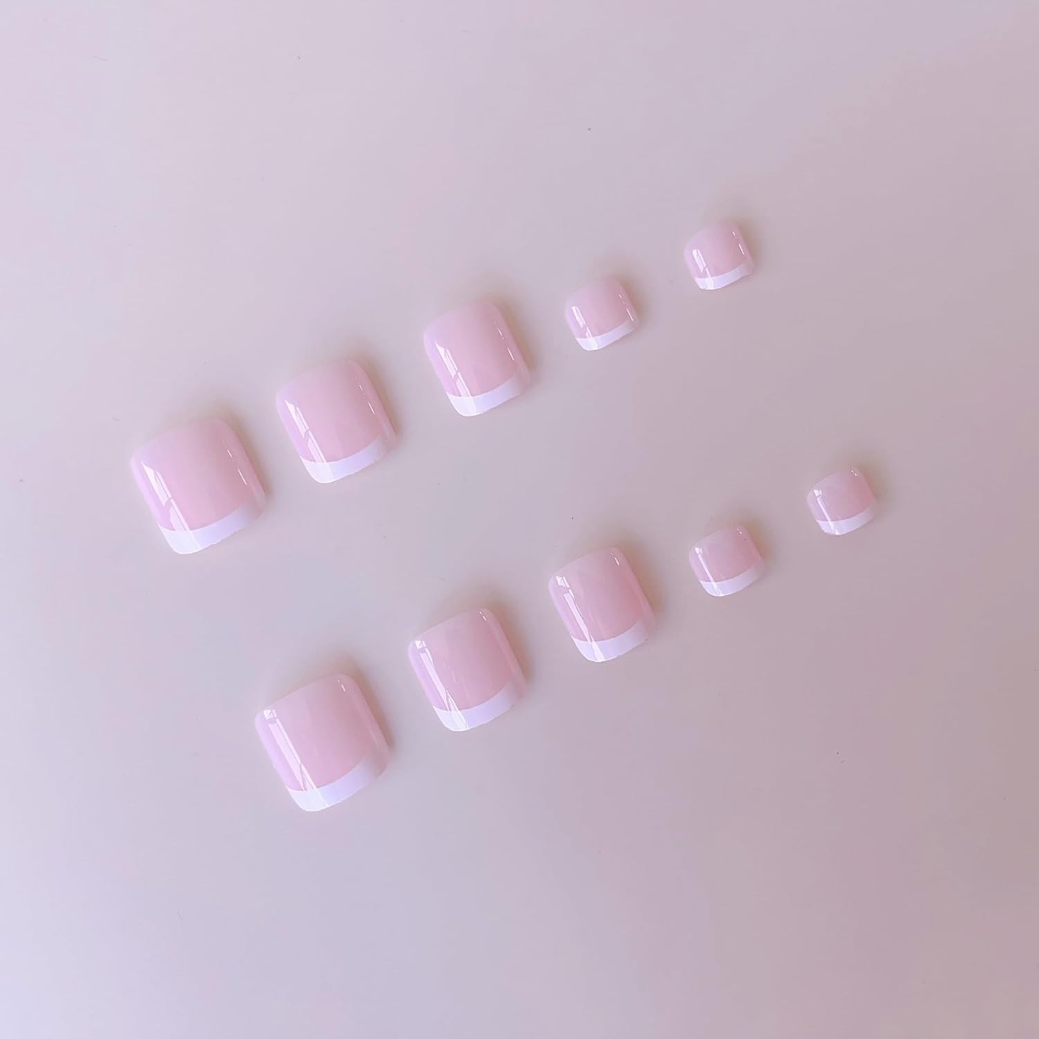 60Pcs White French Tip Press on Nails & Press on Toenails Set, Square Press o…