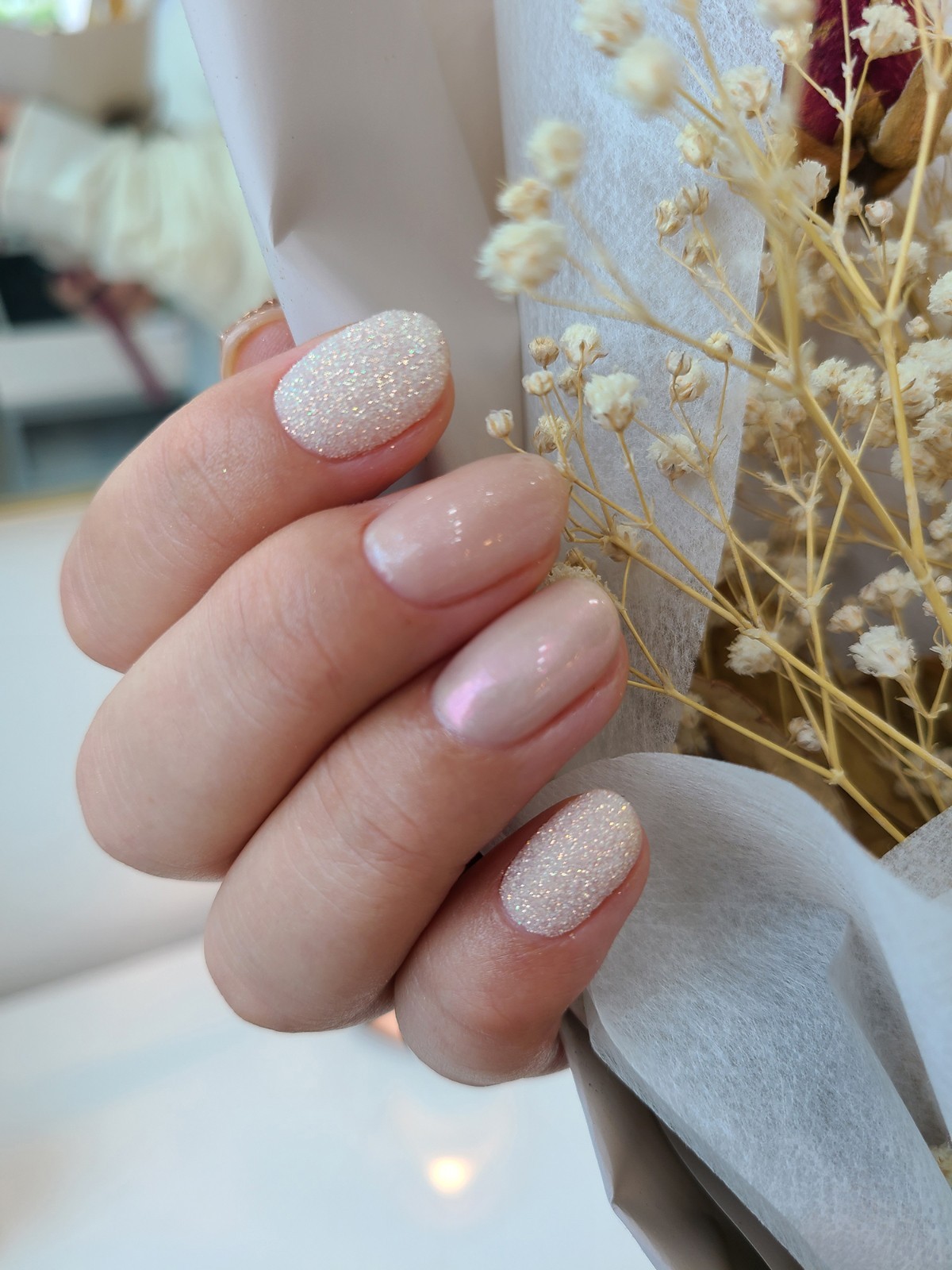 Bonnie B Wedding Nail Glitter Peach Gold Pearl Shimmer Fine Nail Art Powder