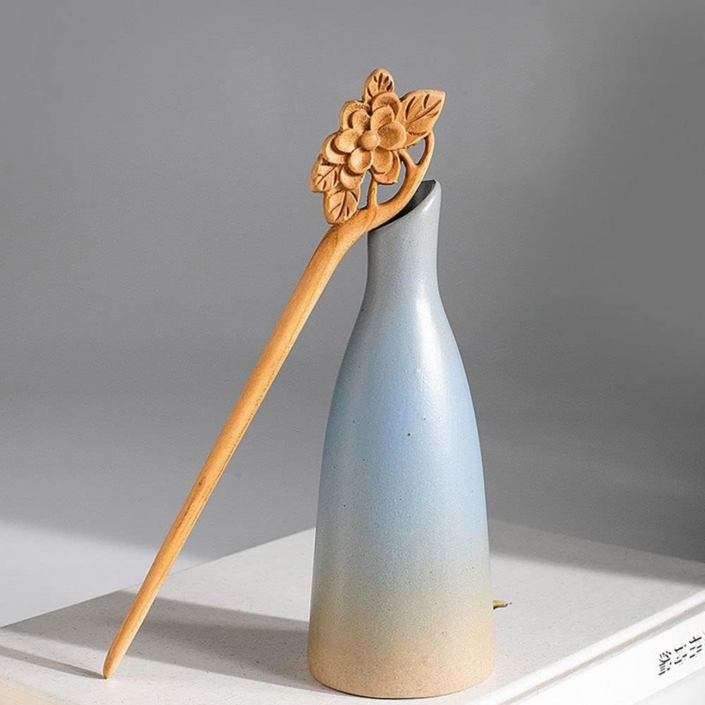 1Pc Handmade Ancient Chinese Japanese Wood Hair Sticks Chopsticks Brown