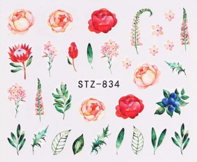 Flower, Floral Nail Art Water Decals DIY Nail (Group 7)