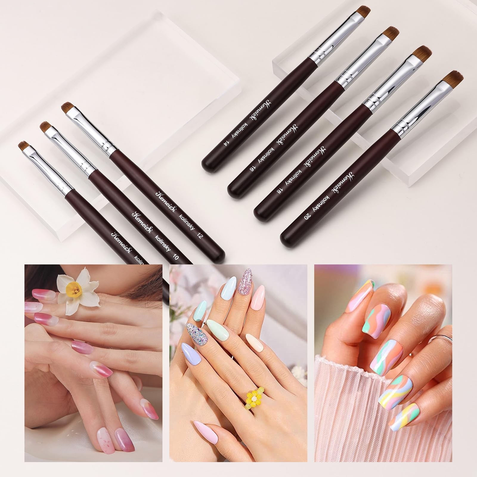Nail Brush for French Tip, Clean Up Brush for Gel Polish Dual-Use Brush with …