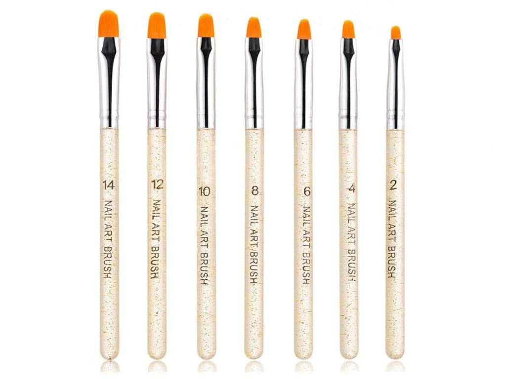 7pcs UV Gel Nail Brush Set Poly Extension Builder Nail Art Painting Pens