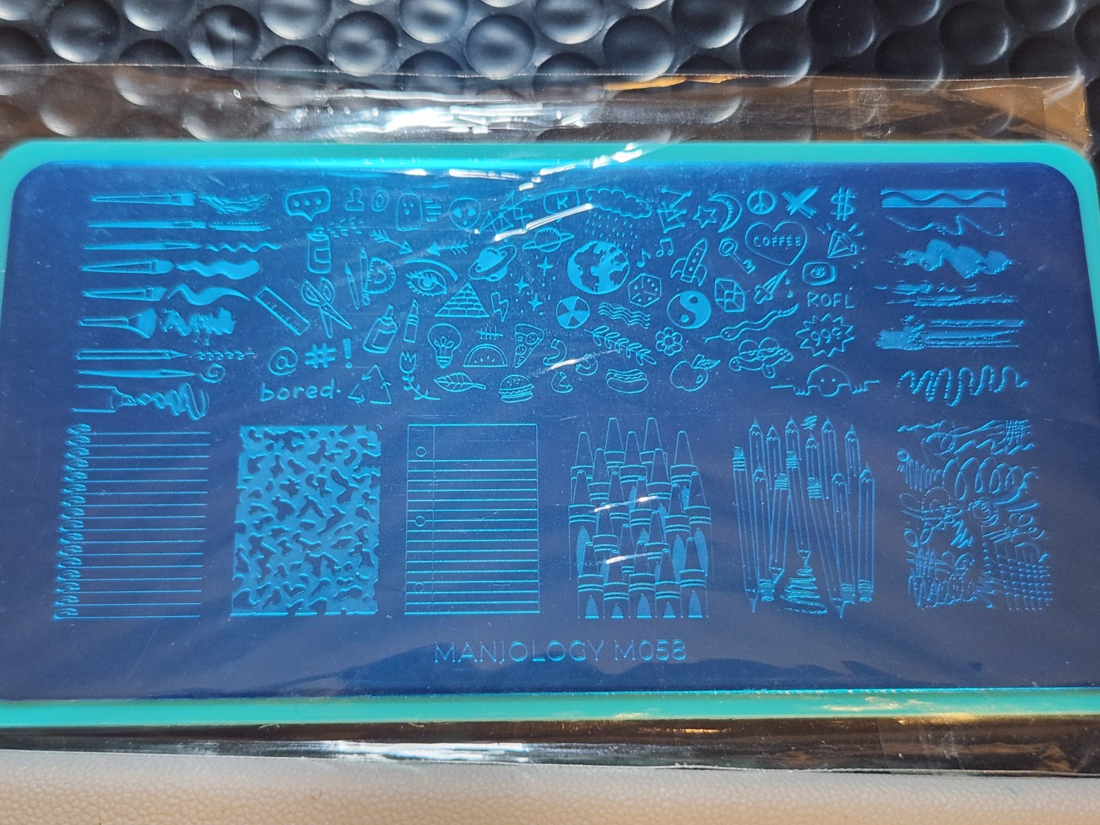 Maniology M058 Nail Stamping Plate – Back to School: Notetaker, Teacher