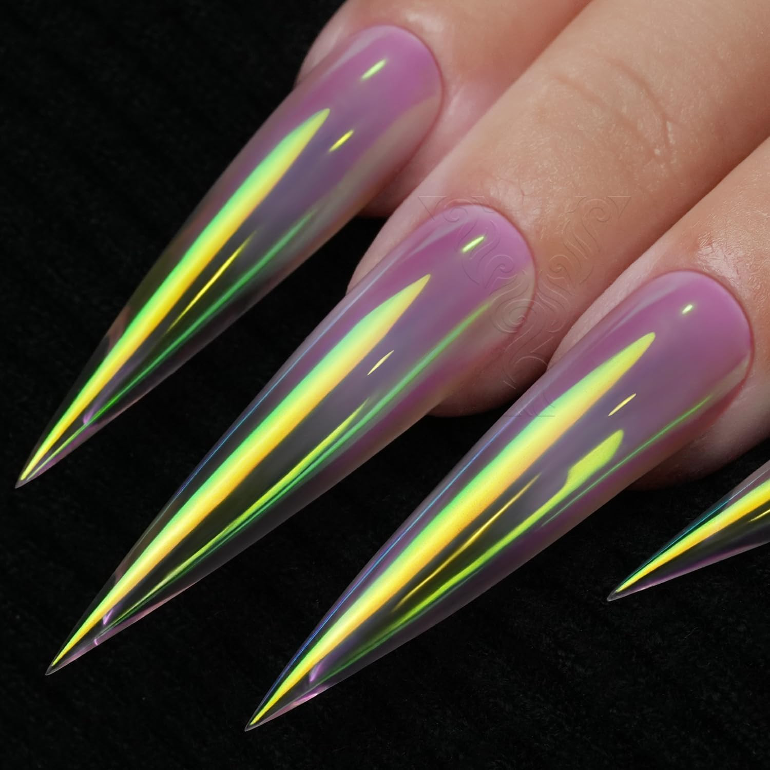 Yokefellow Gleamtap Cushion Aurora Chrome Nail Powder -Mermaid Aurora Effect,Nai