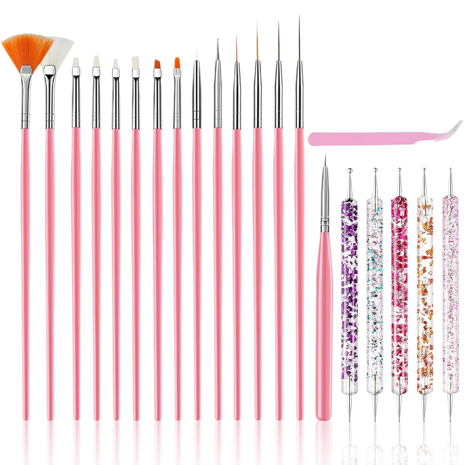 Nail Art Tools Set, Nail Art Kit for Beginners: 15 Professional Nail Brushes for
