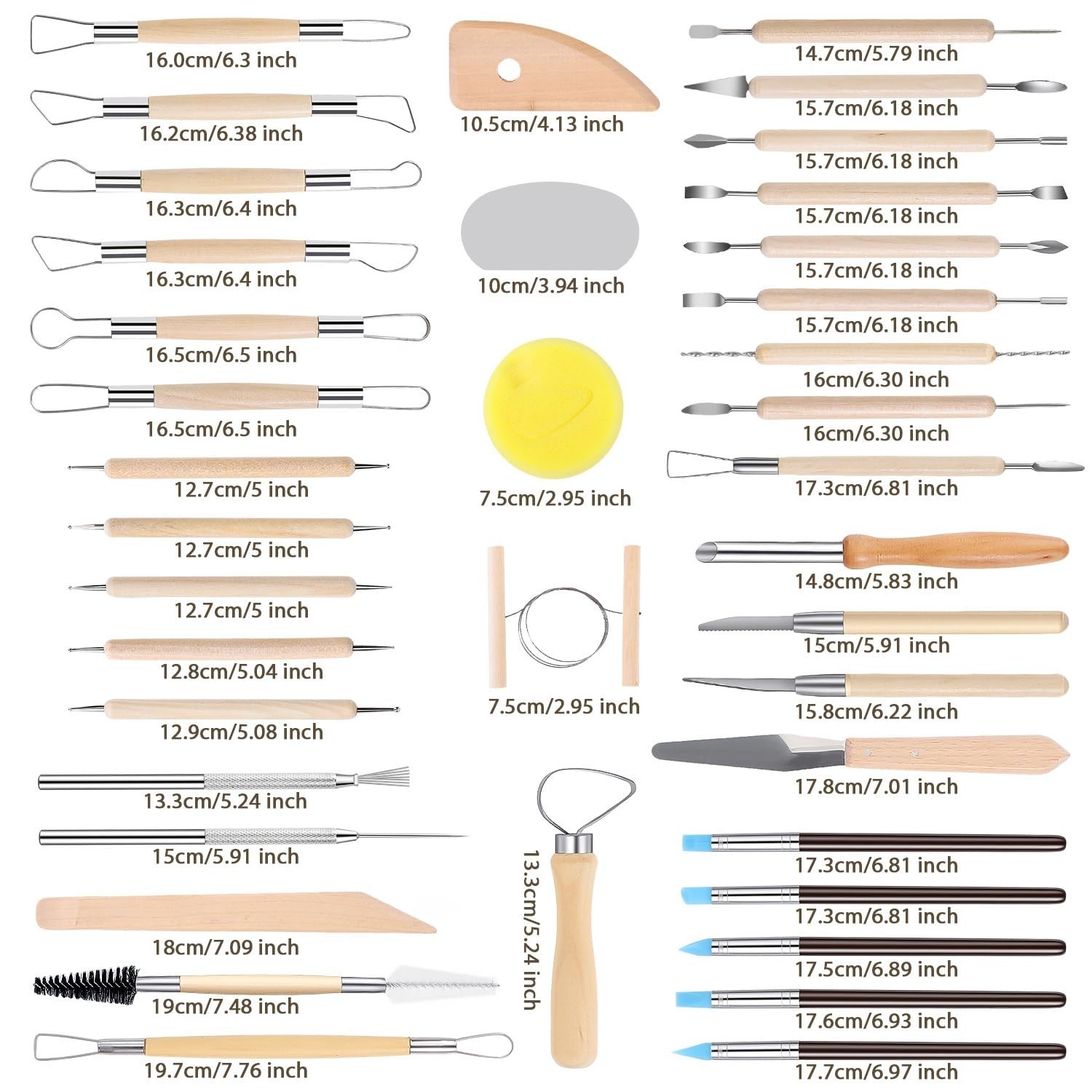 Tovotum 57PCS Pottery Sculpting Tools Ceramic Clay Carving Tools Set for Begi…