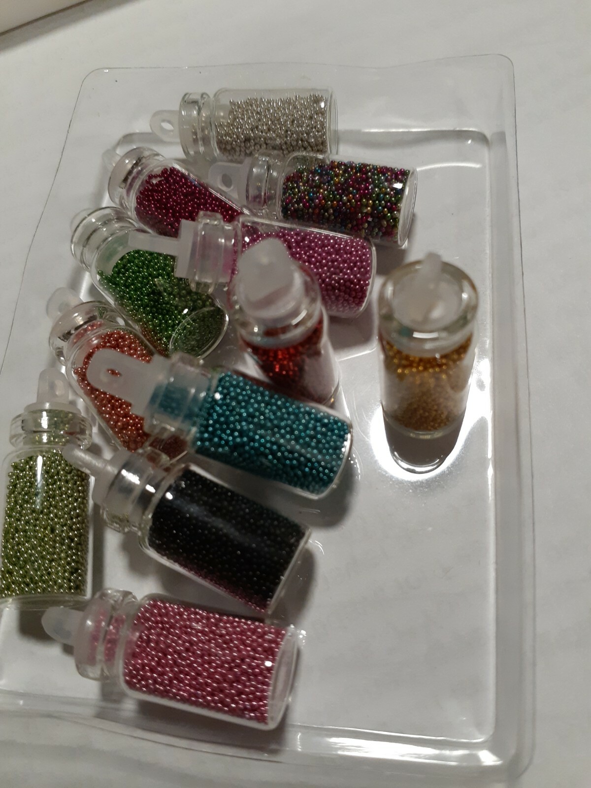 Micro beads caviar nail art Decoration set 12 small bottles mixed colors