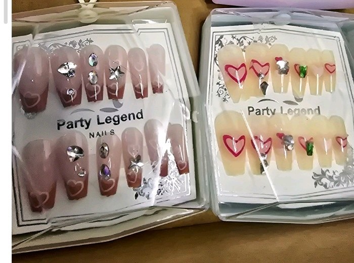 Luxury Press On Nails, Bundle Mixed Lot, Size Medium, NEW, 9 Pack, Set Of 10