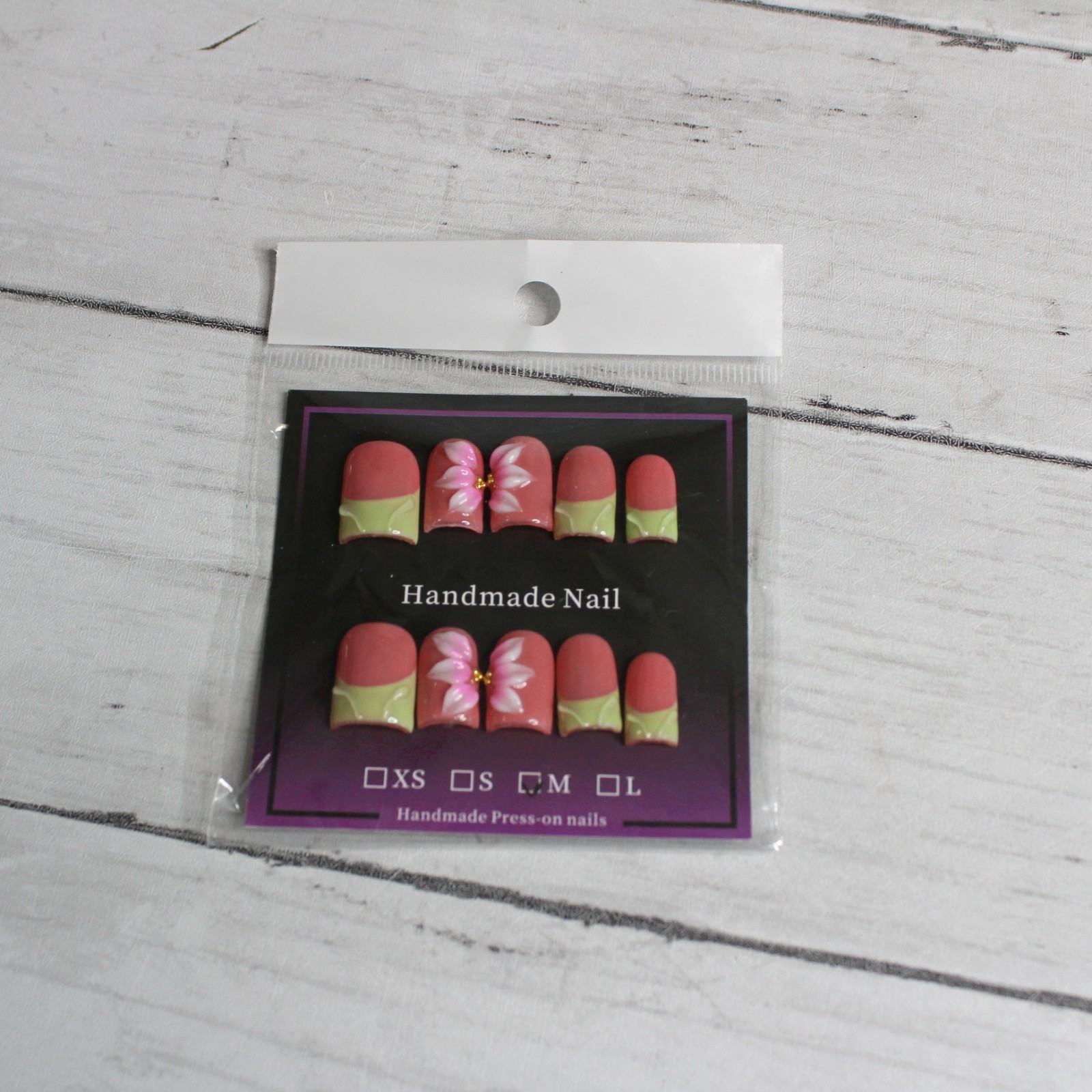 Handmade Press on Nails Size M 10 Piece Set