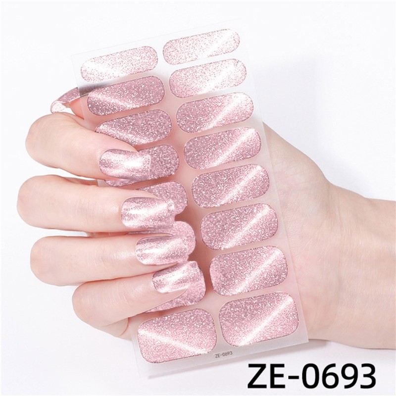 Waterproof Gels Nail Strips Nails Polish Stickers Cats Eye Nails Polish Wraps