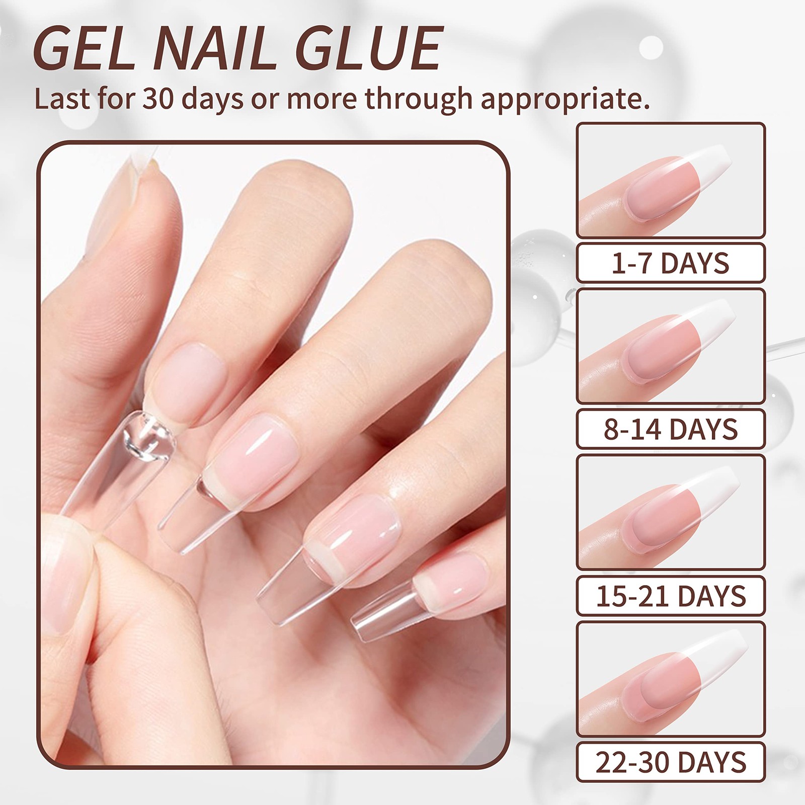 Nail Gel Glue 20ml 2PCS for UV Acrylic Tips – Solid Adhesive for Fake Nails -…