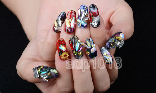 3x10mm Top Quality Czech Crystal Rhinestones Flatback Nail Art Decoration