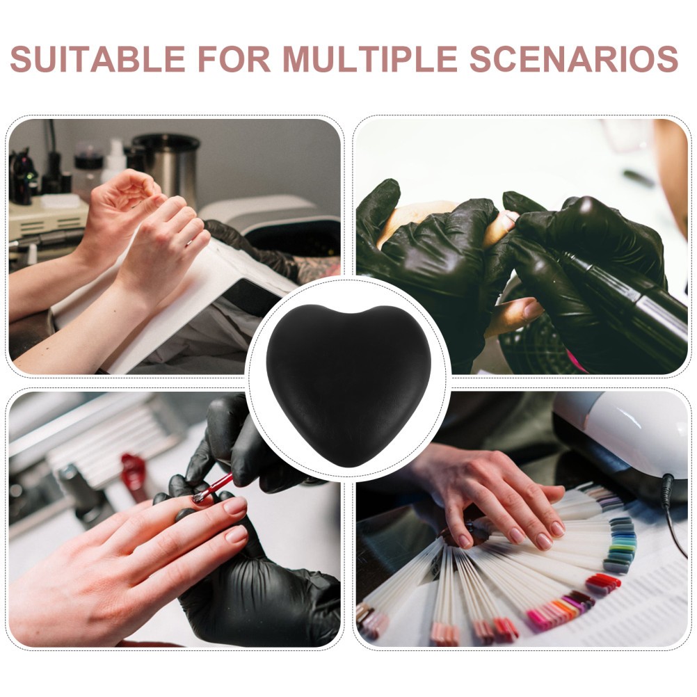 Nail Art Hand Rest Cushion Black Stable Structure for Precision Manicure
