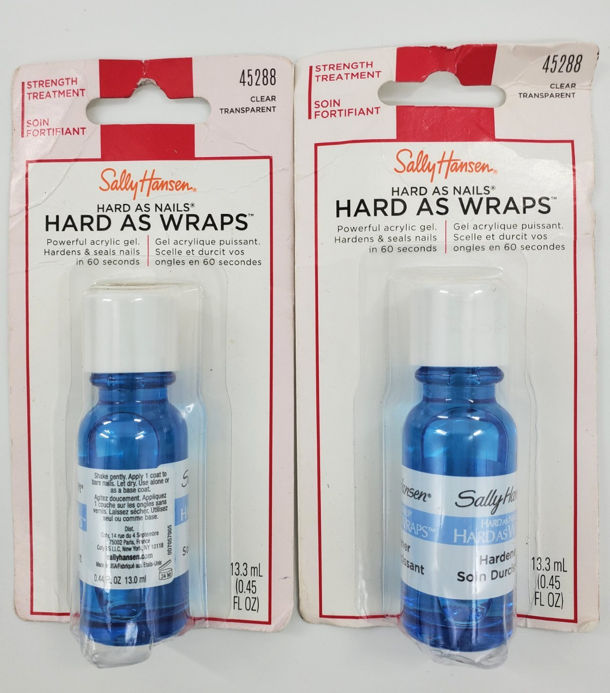 2X Sally Hansen Hard As Nails Wraps Acrylic Gel Hardens Seals 45288 New