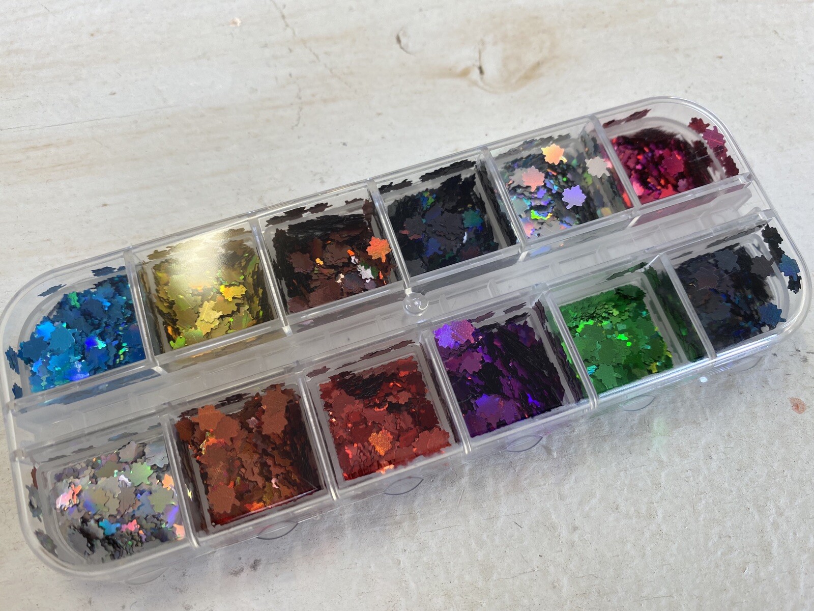 3D Laser Leaves Sequins Holographic Nail Art Flakes Glitter Foil Decoration