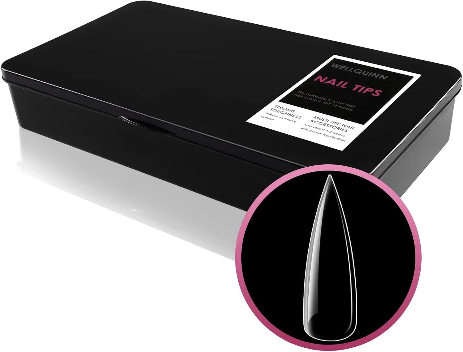 Stiletto Nail Tips, Full Cover Clear ABS False Nails for Acrylic Nails,