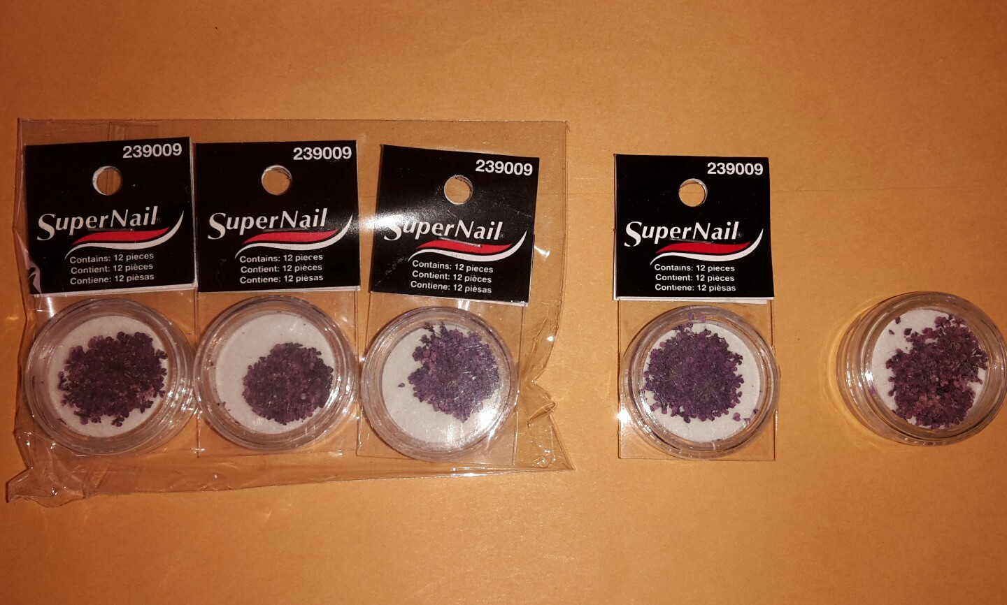 Supernail Purple pieces flakes 12 count Nail art 239009