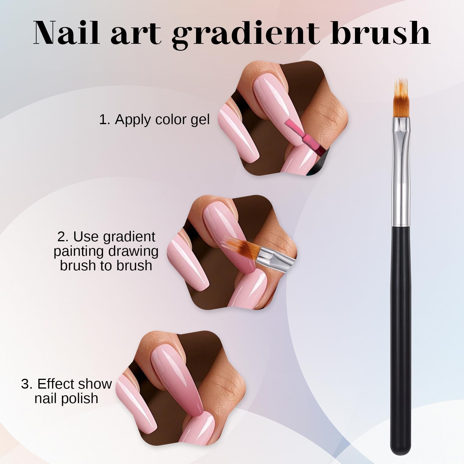 5 Pcs Silicone Nail Brushes, Ombre Nail Brush, Nails Design Brushes, for Grad…