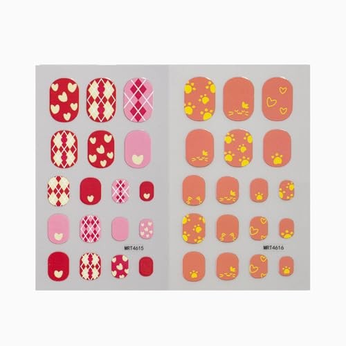 Colorful Nail Stickers Self Adhesive Full Nails Wraps Cute Cartoon Style-46
