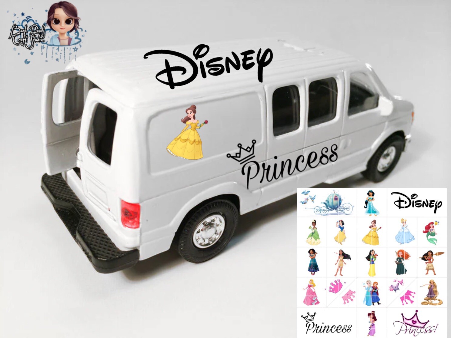 Disney Princess Waterslide Hot Wheel Decals Set 50 Instructions & Bonus