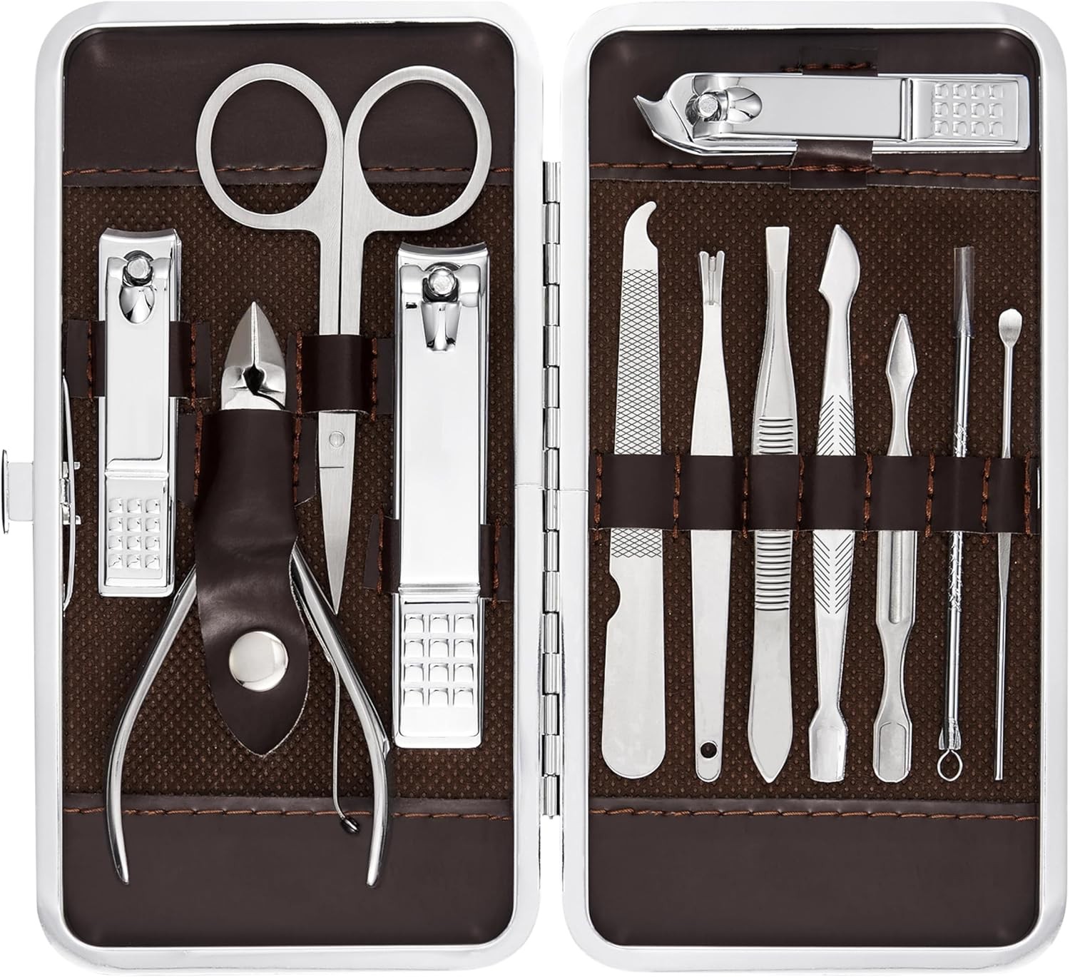 Professional Manicure and Pedicure Kit, 12-Piece Premium Grooming Set with Nail