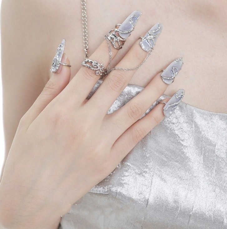 10pcs Reusable Press On Nail Ring Cover Fine Craft Portable Mix Match Nail Rings