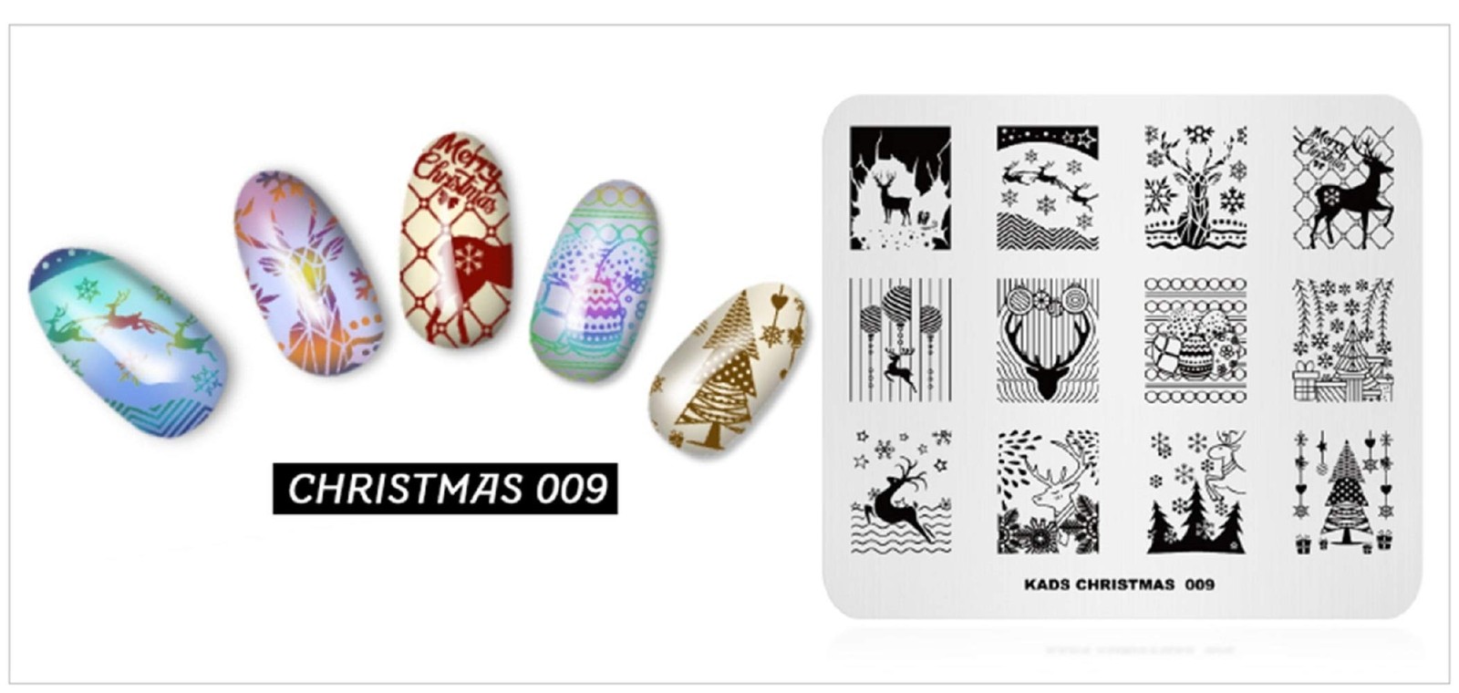4pcs Christmas Image Plate Nail Stamping Plates Kit Cute Nail Stencils Image …
