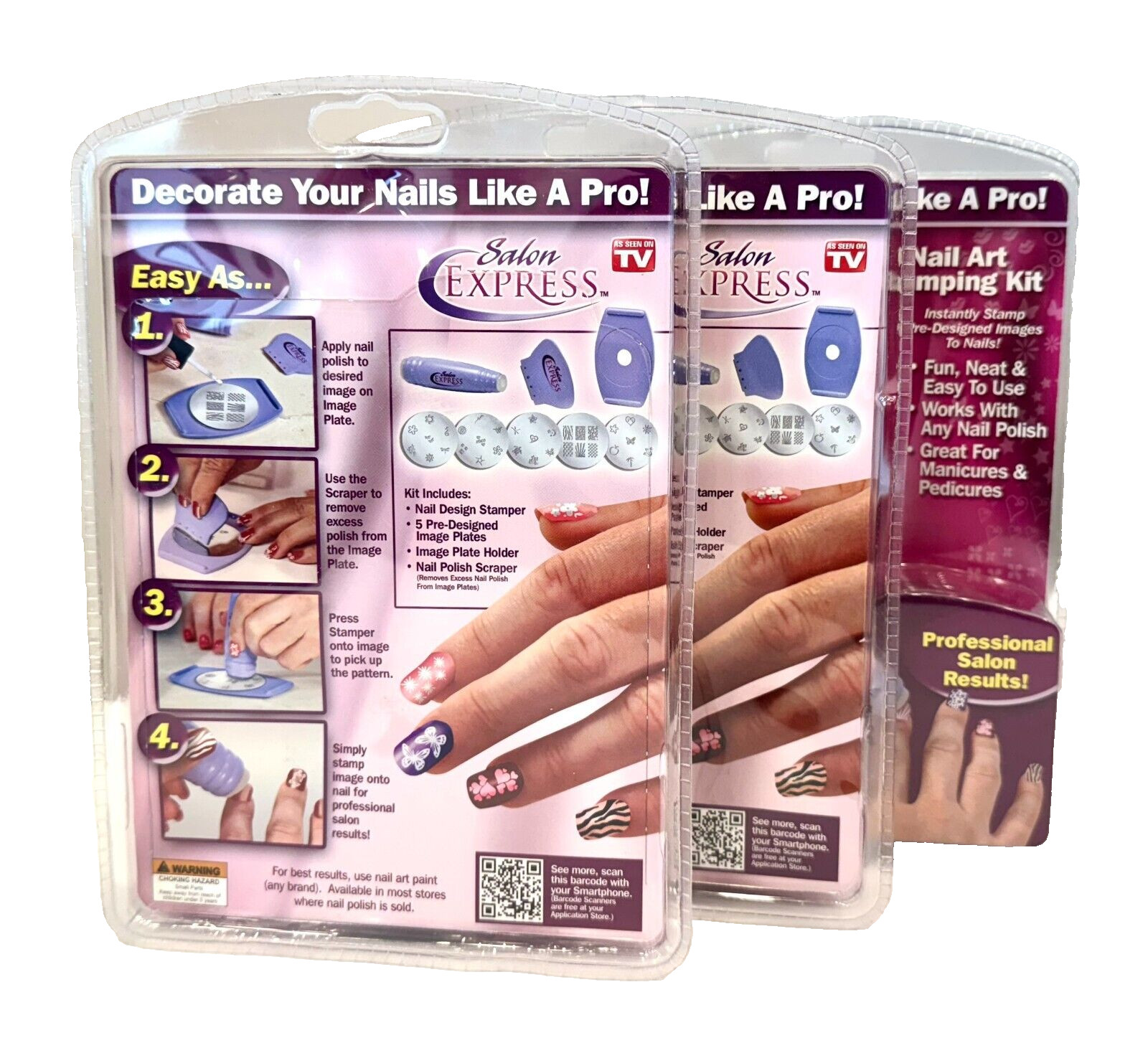 Salon Express Nail Art Stamping Kit As Seen on Tv Body Care (Pack of 3)