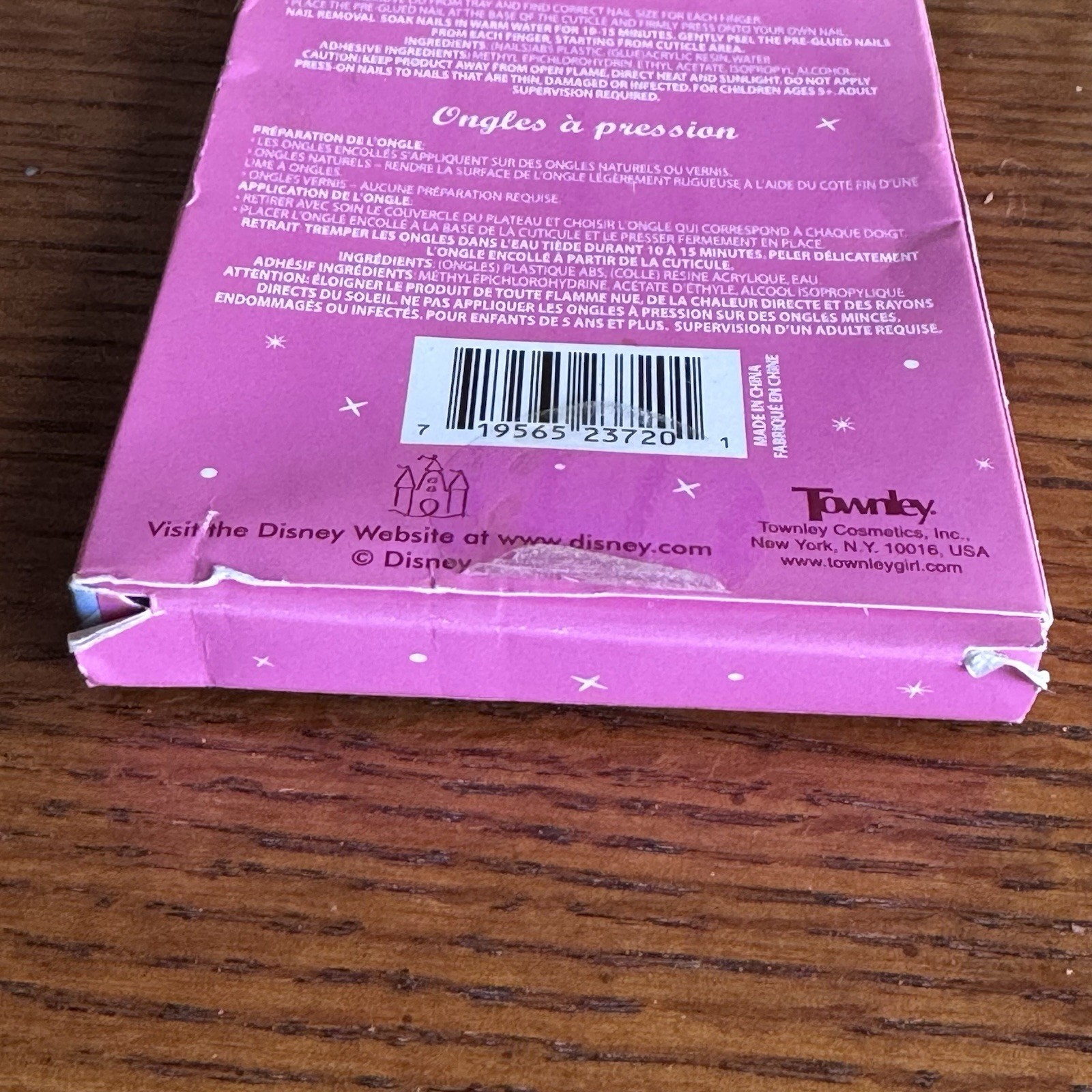 Disney Princess Kids Press On Nails 20 Pack Pre-Glued False Nails Townley Girl