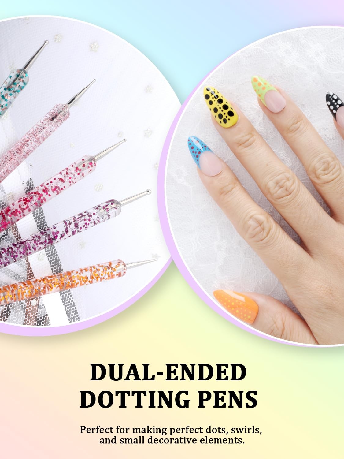 33PCS Nail Art Brushes Set, Nail Tech Supplies Accessories Kit, Design Tools wit