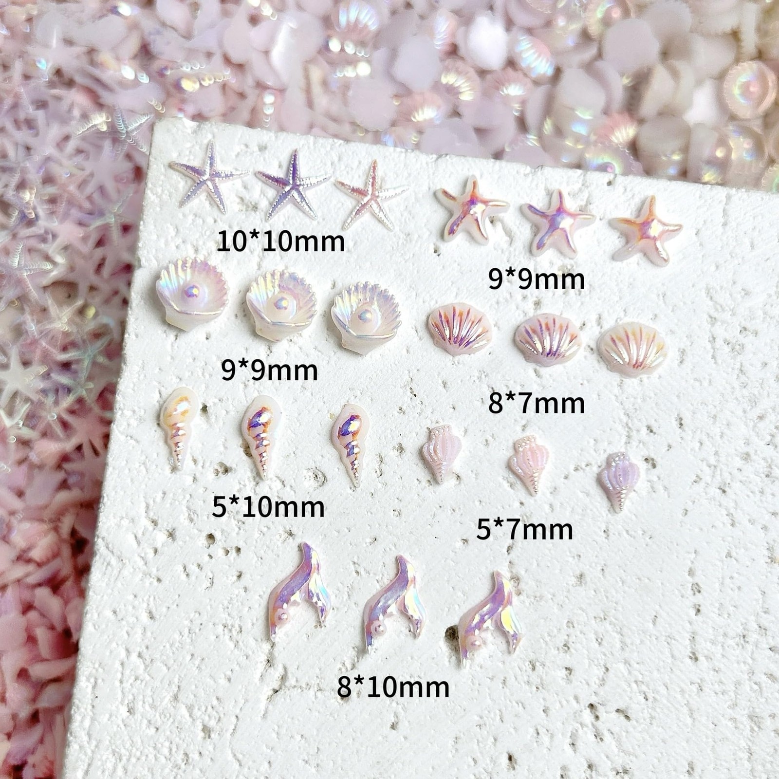 Tephrent purple summer beach nail charms