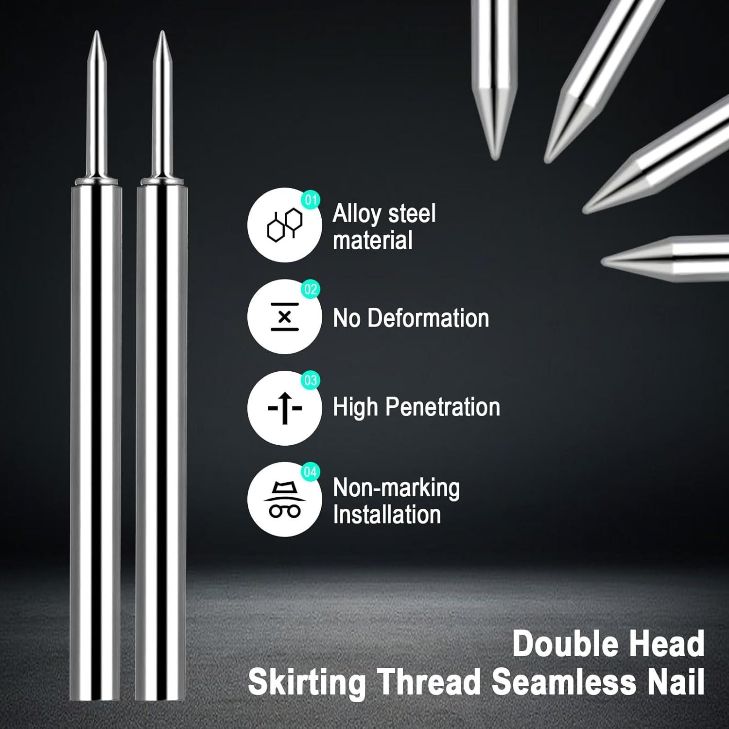Double-Head Seamless Skirting Fasteners 250 Pcs with Tool – Easy DIY Renovations
