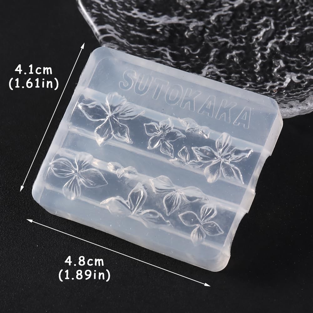 2PCS 3D Flowers Nail Art Silicone Mold, Spring Summer Hibiscus Flowers Blosso…
