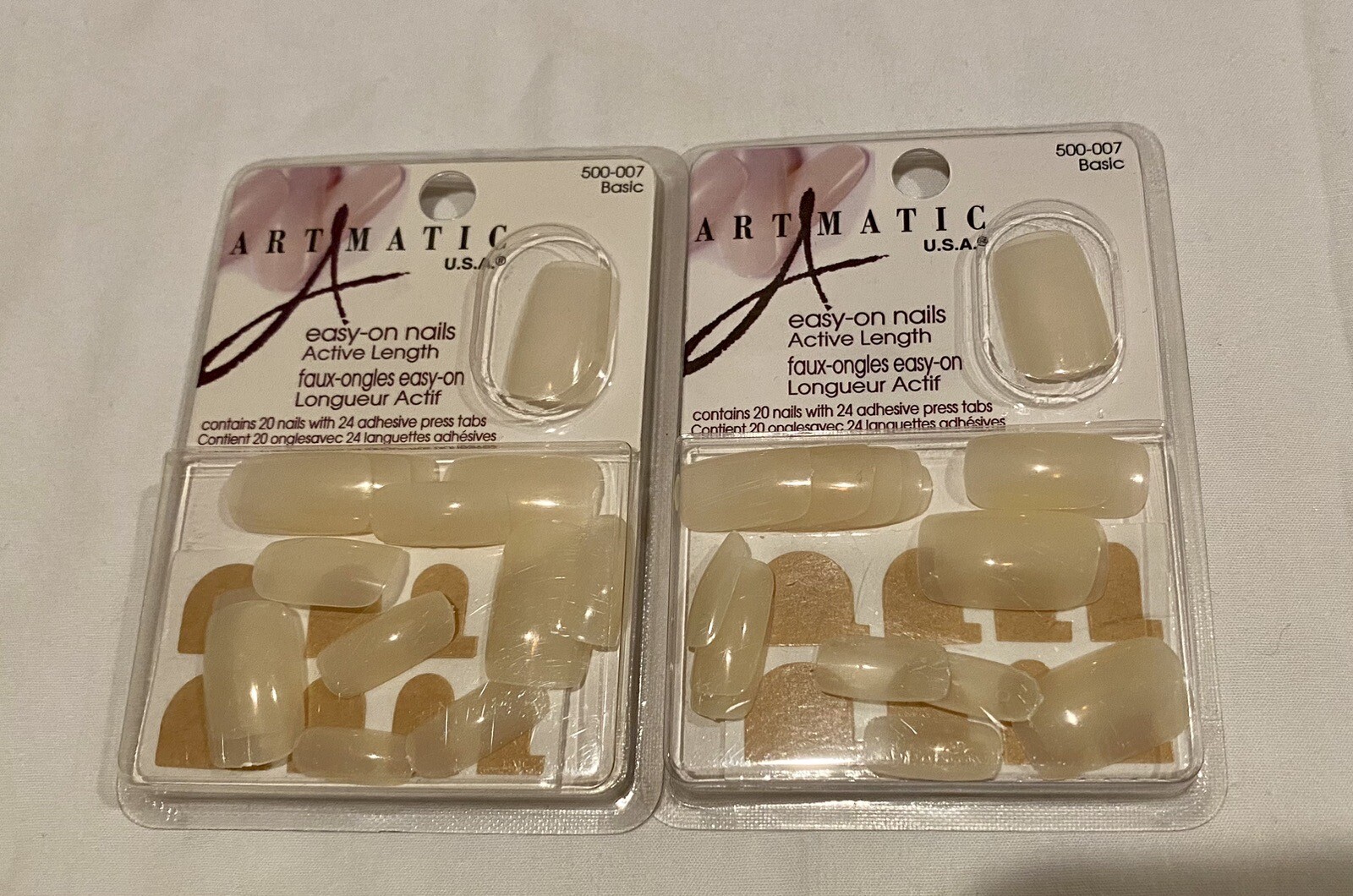 Artmatic USA – EASY-ON NAILS – Active Length ~ 500-007 Basic ~ Set Lot of 2!!