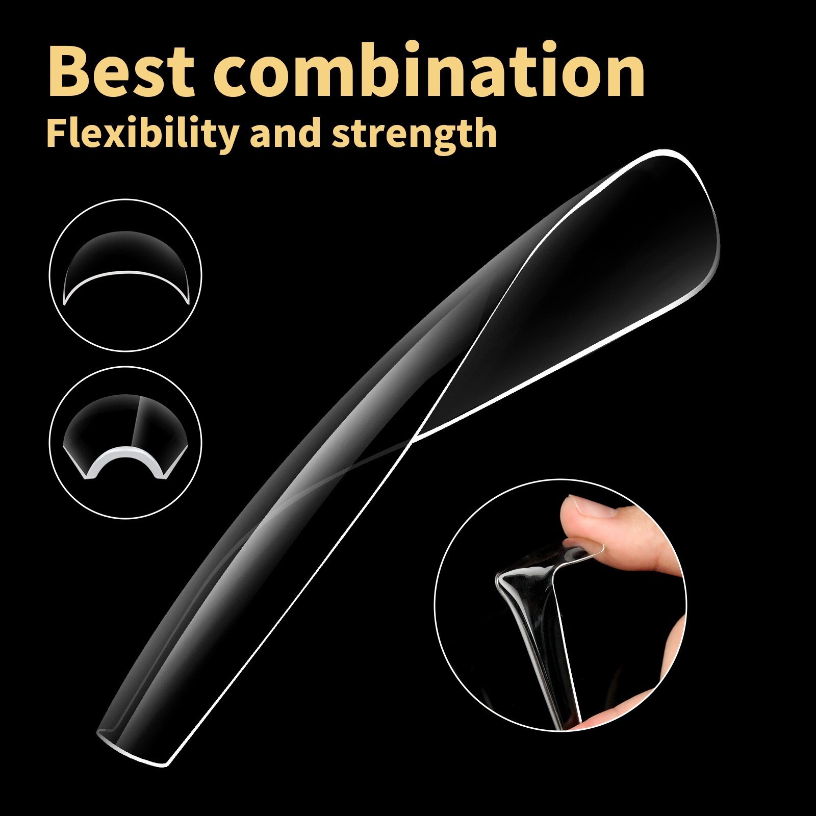 180pcs 5XL Extra Long Coffin/Stiletto/Square/Ballerina Soft Gel Nail Tips Clear