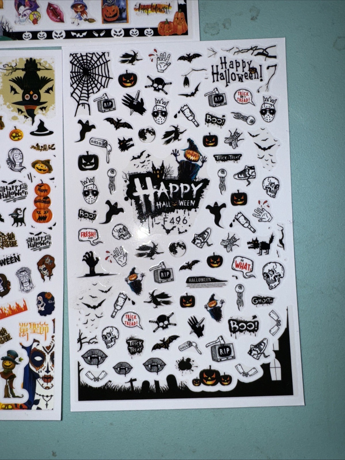 Halloween Nail Stickers Pumpkins Ghost Skull Ect Nail Art Stickers Nail Decal